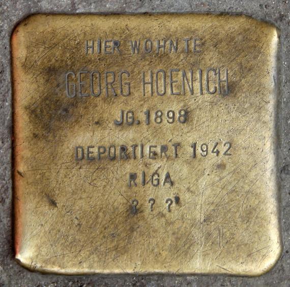 Stolperstein Rigaer Str 30 (Friedh) Georg Hoenich