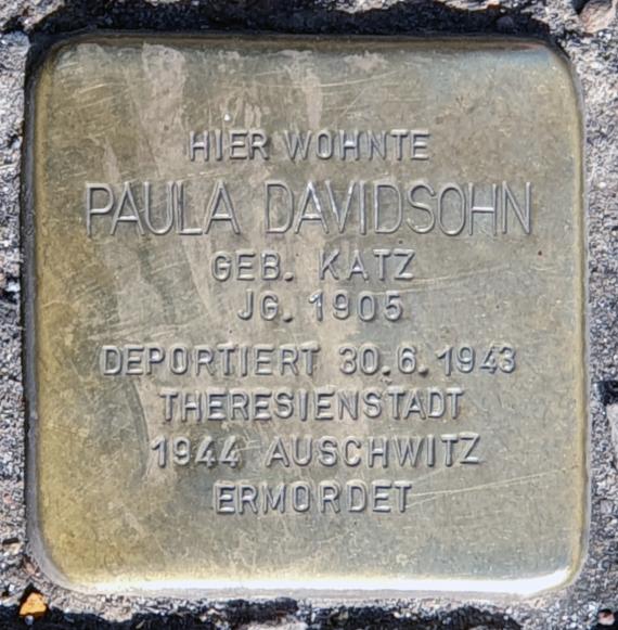 Stolperstein Rosenthaler Str 40 (Mitte) Paula Davidsohn2