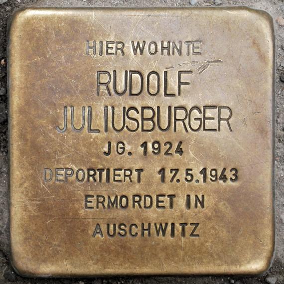 Stolperstein Rudolf Juliusburger Heinz-Galinski-Straße 1 0089