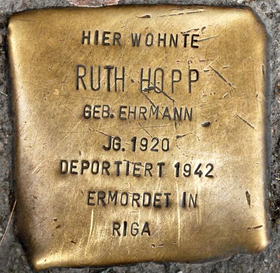 Stumbling Stone Ruth Hopp Badstraße 64 0047