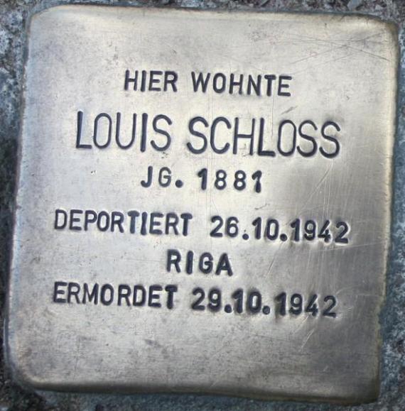 Stolperstein Sakrower Kirchweg 70a Kladow Louis Schloss 2012