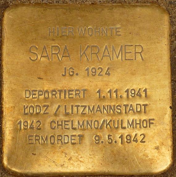 Stolperstein Sara Kramer