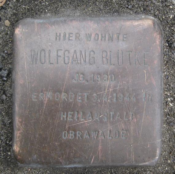 Stolperstein Scharnweberstr 140 Wolfgang Blütke