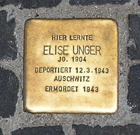 Stumbling Stone Unter den Linden 6 (center) Elise Unger