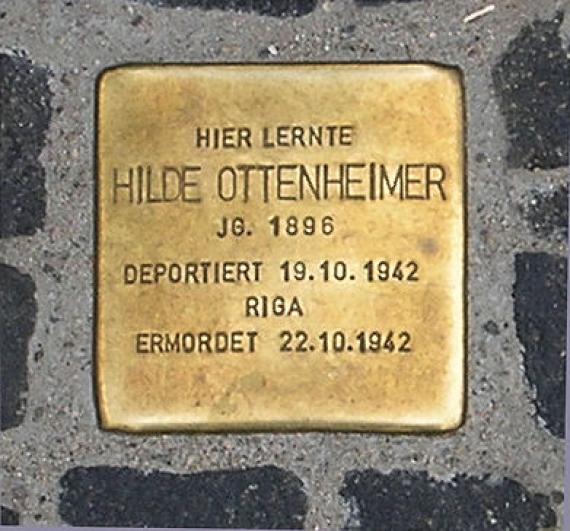 Stumbling Stone Unter den Linden 6 (center) Hilde Ottenheimer