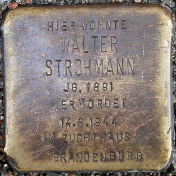 Stolperstein Walter Strohmann Grüntaler Straße 30 0064