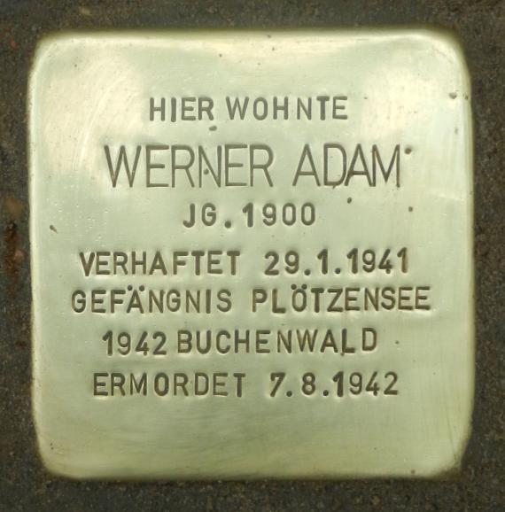 Stolperstein Werner Adam in Berlin-Spandau