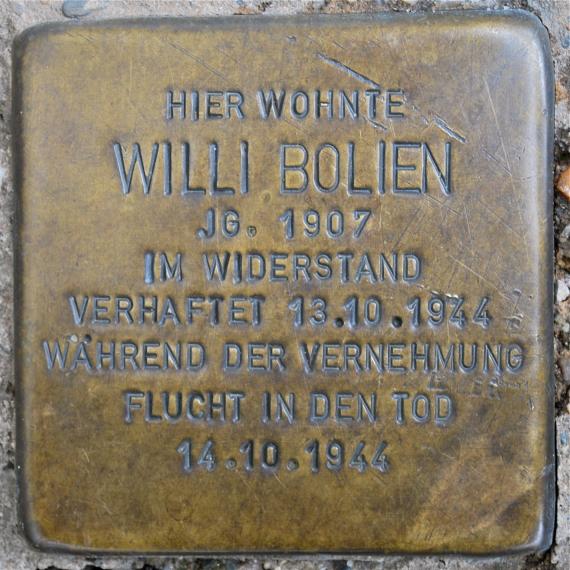 Stolperstein Willi Bolien Maxstraße 12 0015