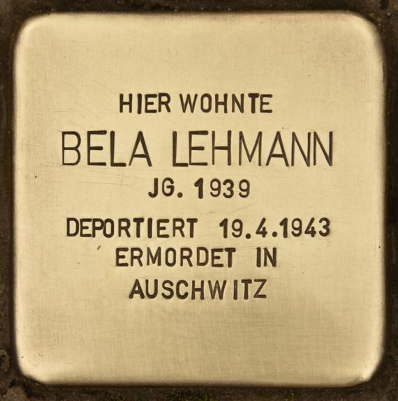 Stumbling block for Bela Lehmann (Berlin)