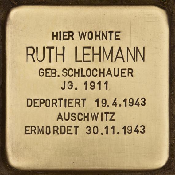 Stumbling stone for Ruth Lehmann (Berlin)