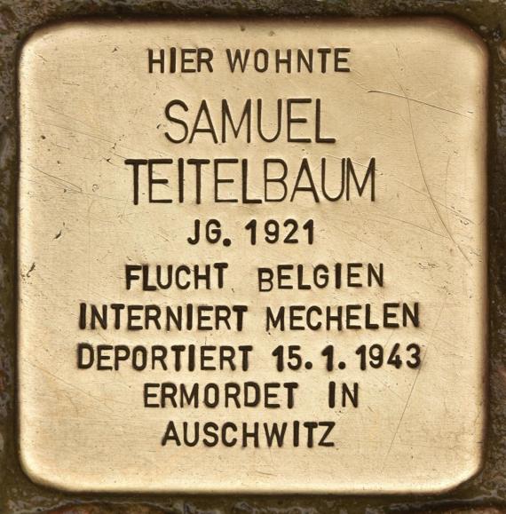 Stumbling stone for Samuel Teitelbaum (Berlin)